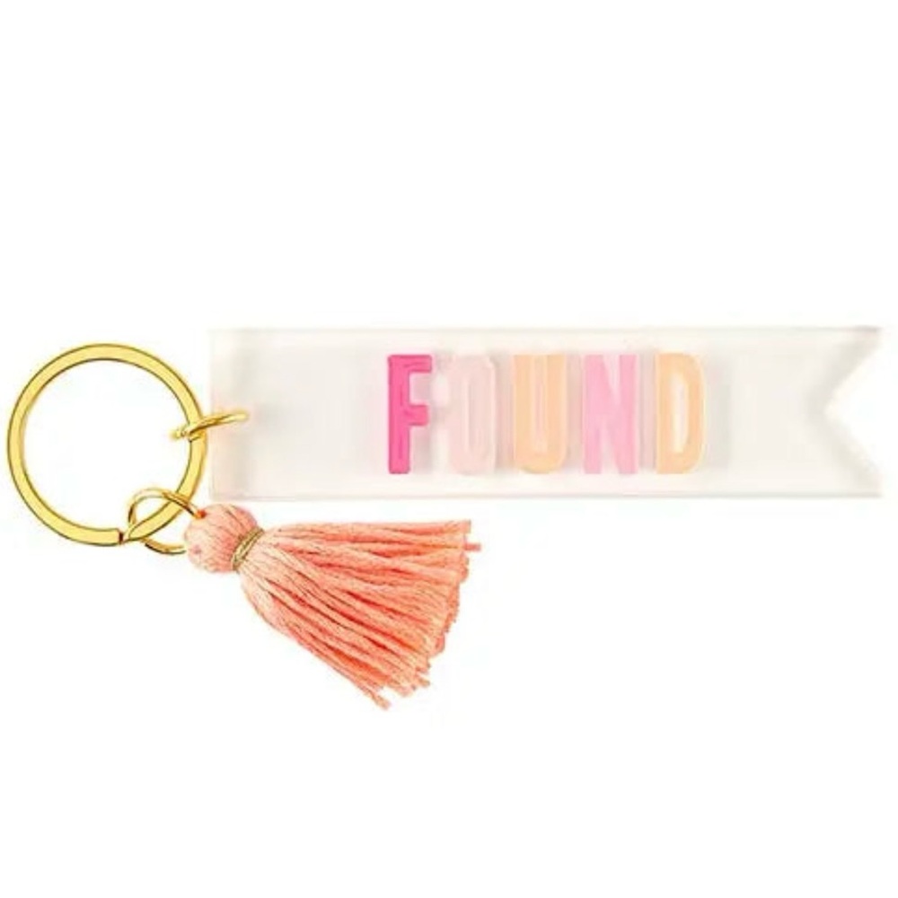 Colorful 'Found' Keychain with Tassel